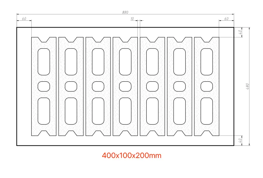 400x100x200mm concrete blocks on a pallet
