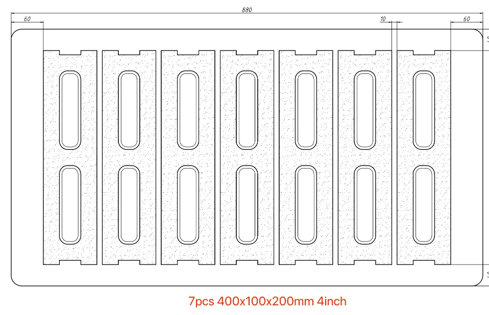 400x100x200mm concrete blocks