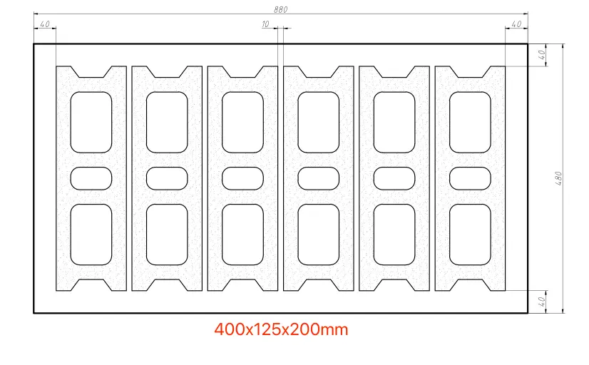 400x125x200mm concrete blocks on a pallet