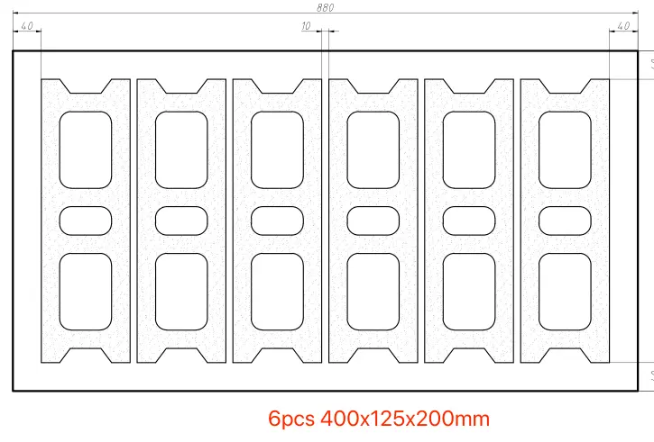 400x125x200mm concrete blocks