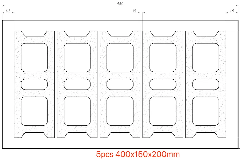 400x150x200mm concrete blocks