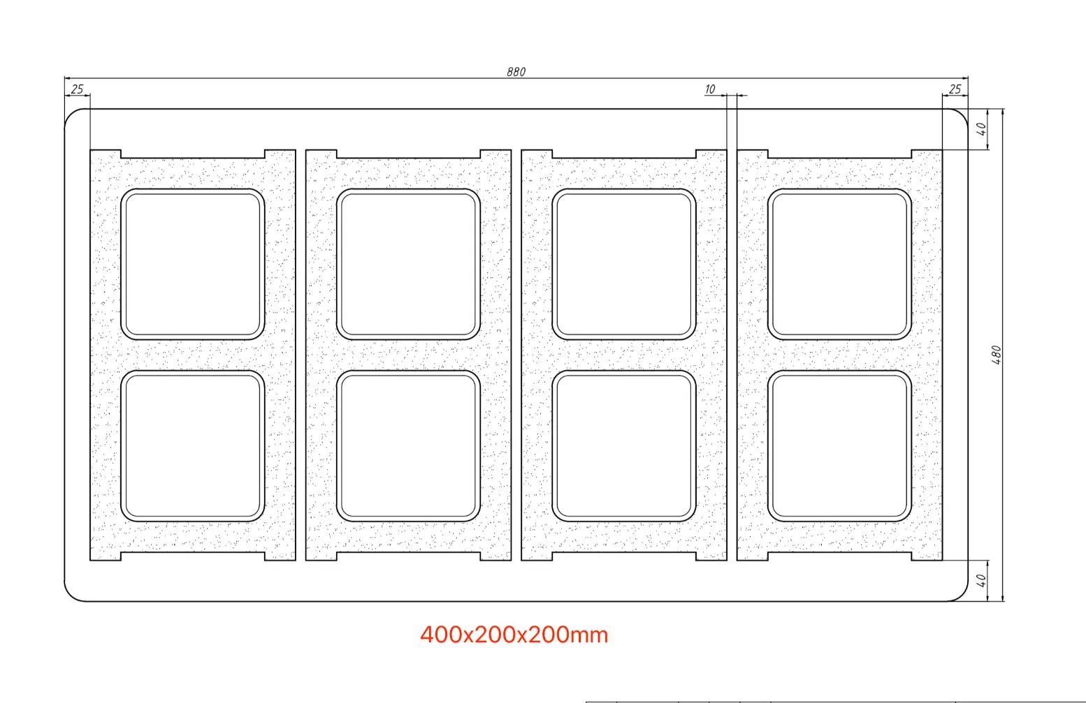 400x200x200 concrete blocks on a pallet