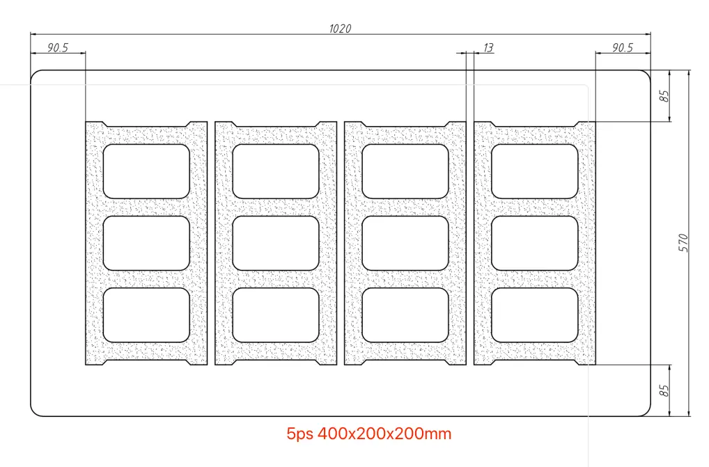 400x200x200mm concrete blocks