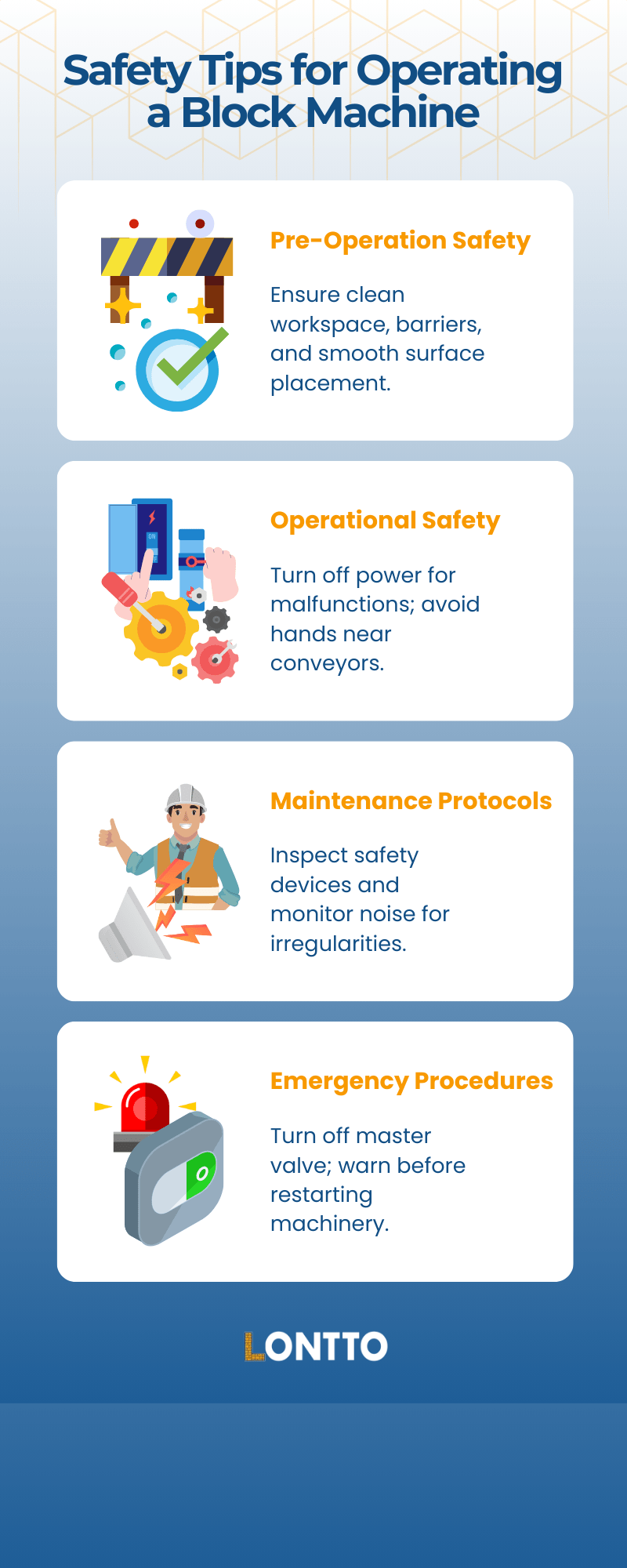 how to safely operate a concrete block machine